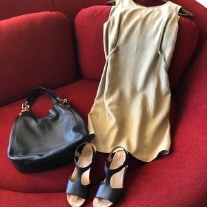 Tan color shift linen dress size small petite